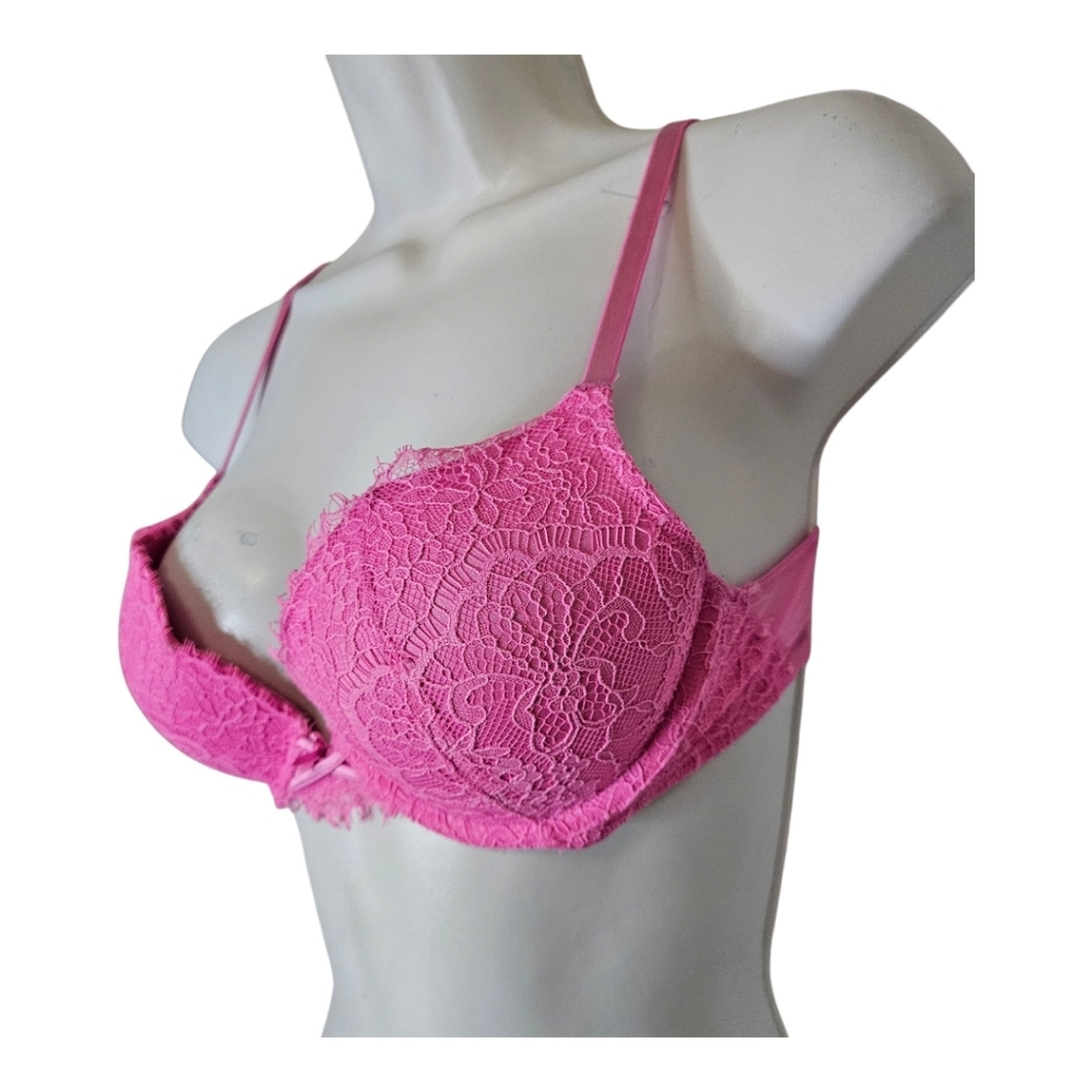 Hot Pink Lace Push-up Women's Bra From VICTORIA SECRET - Picture 2 of 5